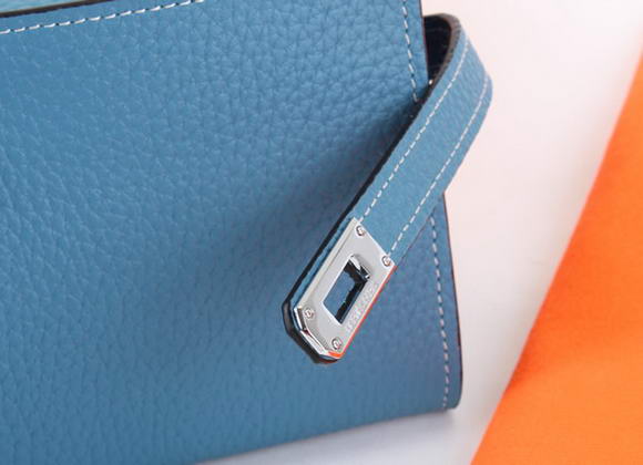 High Quality Hermes Kelly Bi-Fold Wallet A708 Blue Fake